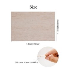 12 Pack Balsa Wood Sheets 1/16x4x6 Inch Natural Wood Color Unfinished Wood fo…