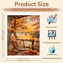 Fall Paint by Numbers Kit for Adults Autumn Landscape Adult Paint by Number …