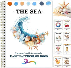 Watercolor Workbooks Coloring Book Beginner Friendly Painting Kit Easy Nature Sc