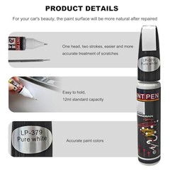 Car Touch Up Paint, 2-in-1 Color Accurate Paint Pen Lasting Auto Scratch White