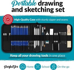 Professional Drawing Artist Sketching Set Pencils and Sketch Charcoal Art & Case