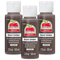 Apple Barrel Acrylic Paint, Burnt Umber (Pack of 3) 2 Oz