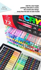 12-72 Acrylic Paint Brush Pens Set for Rock Fabric Wood Glass DIY Art Crafts