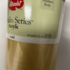 Utrecht Studio Series Gold Acrylic Paint Medium Body 1 Quart 32 Fl Oz USED