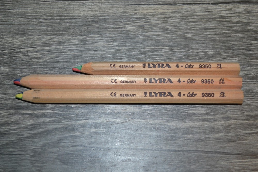 LYRA 9350 4-COLOR PENCIL LOT OF 3 GERMANY
