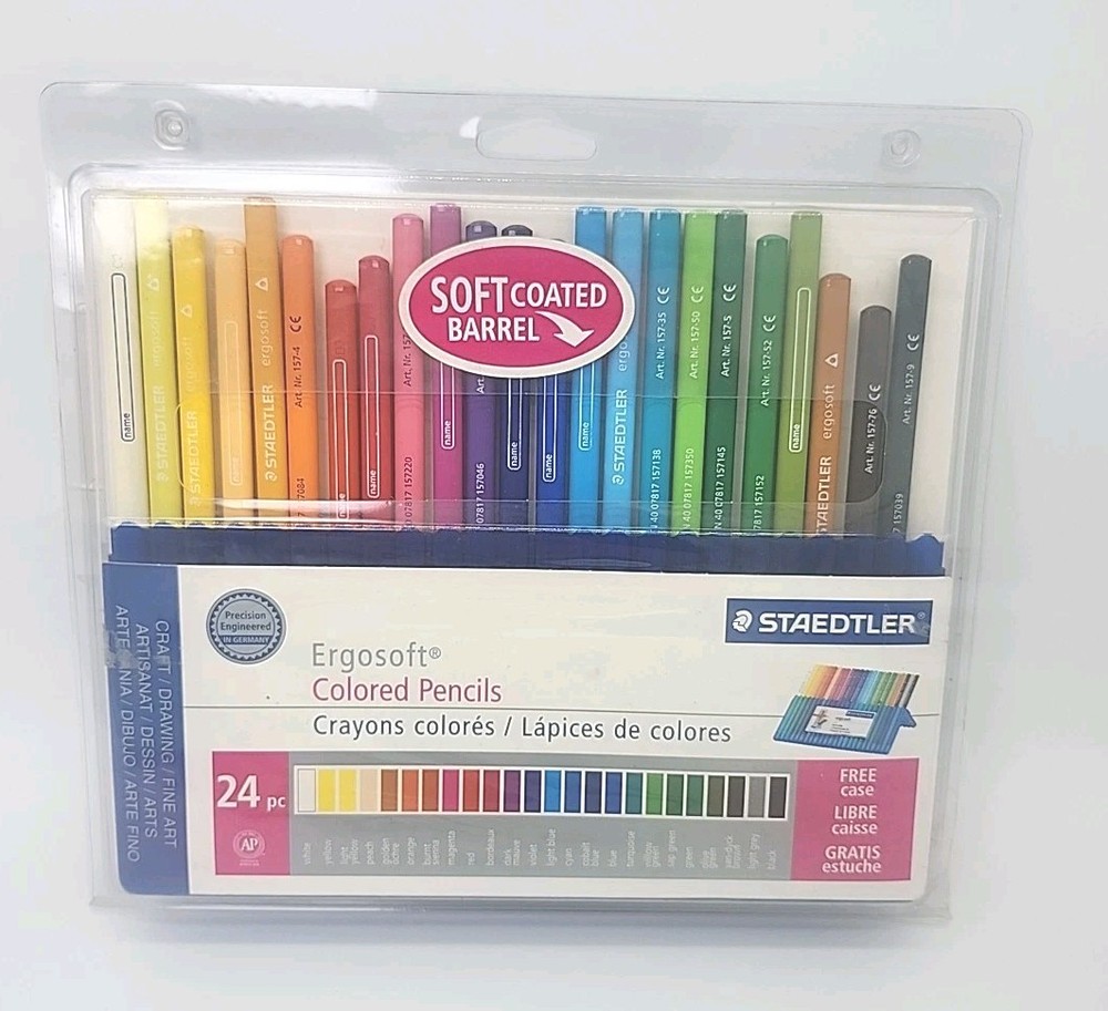 Staedtler Ergosoft Colored Pencils Set of 23 Colors in Stand-up Easel Case