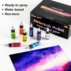 Airbrush Paint – 43 Colors with 5 Thinner, Ready to Spray Airbrush Paint Set,…