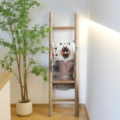 Wooden Blanket Ladder – 57in- Leaning Wall 57in | Knock Down Natural Wood Color
