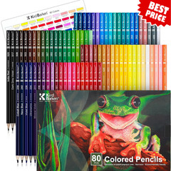 80 Colored Pencils, Soft Core Color Pencil Set for Adult Coloring Books Artist..