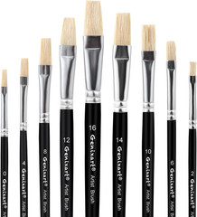 Acrylic Oil Watercolor Paint Brush Set, 9Pcs Flat Paintbrushes for Art Painting,