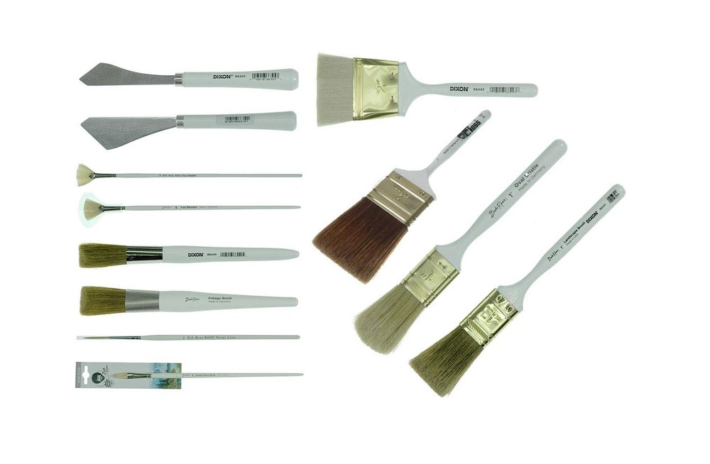 Bob Ross – Landscape Brush Set, Oil Based Painting Tools, 12 pieces