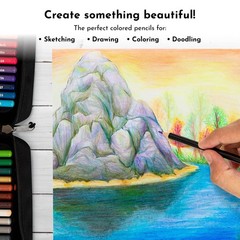72 Colored Pencils Artists Art Tools Coloring Drawing Sketching Travel Case