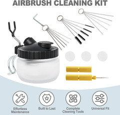 Airbrush Cleaning Kit Spray Wash Cleaning Pot Stabilizer Jar Bottles Holder w…