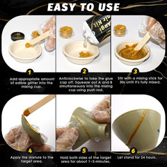 Kintsugi Repair Kit, Food Safe Gold & Silver Kintsugi Kit for Broken Ceramics, G