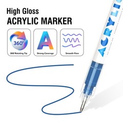 Guangna Green Acrylic Gel Pens 12 Color, 1 Count (Pack of 12), Grayish