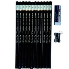 Tombow Mono 51523 Drawing Pencils 12 Pencil Assortment With Sharpener & Eraser