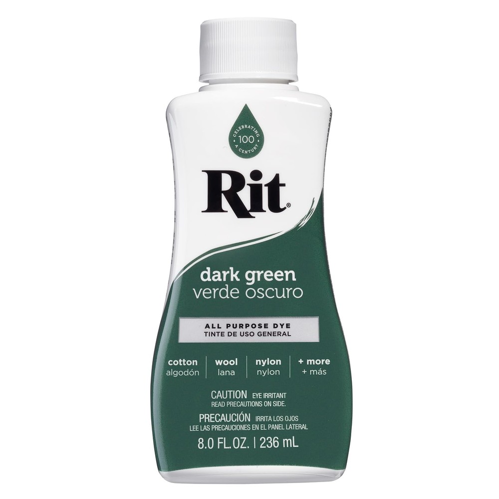 Rit Liquid Fabric Dye, 8-Ounce, Dark Green, 8 Fl Oz (Pack 8 Oz, Green