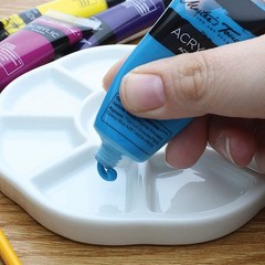 9 Well Porcelain Ceramic Watercolor Paint Palette – Ceramic Mixing Palette Tr…