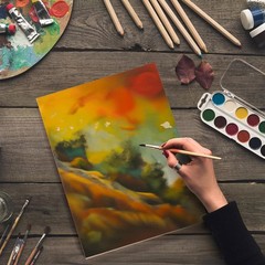 6 Pack 9 x 12 Inch Wood Canvas Panels, Unfinished Wooden Canvas Boards Wood C…