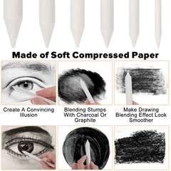 24 PCS Blending Stumps Drawing Tortillons Sticks Set Oil Pastel Tools 6 Size