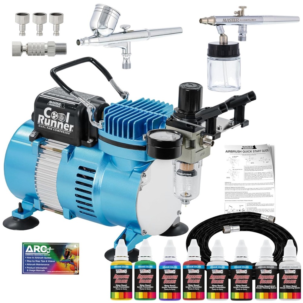 Cool Runner II Air Brush Kit with Dual Fan Compressor