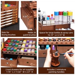 (Dia.1.42″)60 Paint Holes+2x Brush Holder+2x Painting Handle+2x Drawer