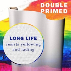 Double Primed Cotton Canvas Roll Highest Quality Acid Free 12″ wide x 5′ Long