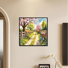 Diamond Painting Kit, Country Flowers Full Diamond Round Diamond Art, 5D DIY Art