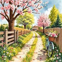 Diamond Painting Kit, Country Flowers Full Diamond Round Diamond Art, 5D DIY Art
