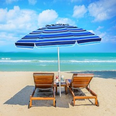7.2 Feet Portable Outdoor Beach Umbrella with Sand Anchor and Tilt Mechanism-…