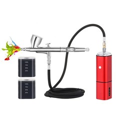 Portable Cordless Airbrush Kit with Compressor, Dual Action, Rechargeable for Ma