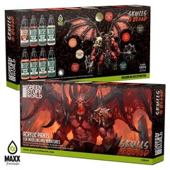 Green Stuff World Maxx Formula Acrylic Paint Set, Skulls & Blood, 8 Colors, 17ml