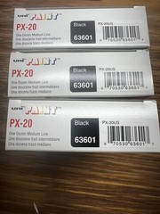 36 Markers | Uni-Paint PX-20 Oil-Based Paint Marker, Medium Line, BLACK