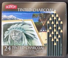 Derwent Tinted Charcoal Pencils, 4 mm Core, Metal Tin BRAND NEW
