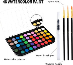 Watercolor Paint,watercolor paint set,48 Colors Washable Watercolor Paint Set…