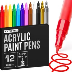 Artistro Acrylic Paint Markers 12 Colors | Quick-dry Opaque Ink | Fine Tip