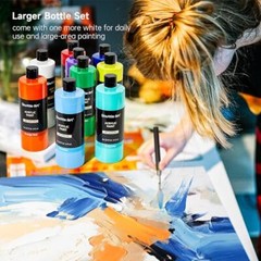 Shuttle Art Acrylic Paint, 15 Pack Acrylic Paint Large Bottle Set, 14+1 Colors