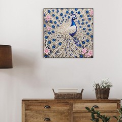 Peacock Special Shaped Diamond Art Painting Kits for Adults, Peacock 5D Pearl ss