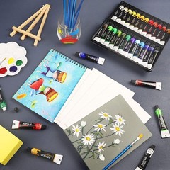 Acrylic Painting Kit Paint Supplies Set With 24 Colors 30 Brushes 5 Canvases 1 P