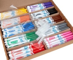 Crayola Ultra Clean Washable Markers Classpack 200Ct 10 Assorted Colors Bulk
