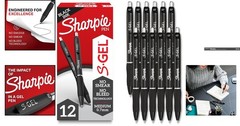 Smooth Writing S-Gel Pens – 12 Black Gel Ink Pens with Comfortable Grip, 0.7mm