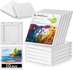 10PCS Mini Canvases for Painting – 5 x 5 in Bulk Small Square Stretched Canvases