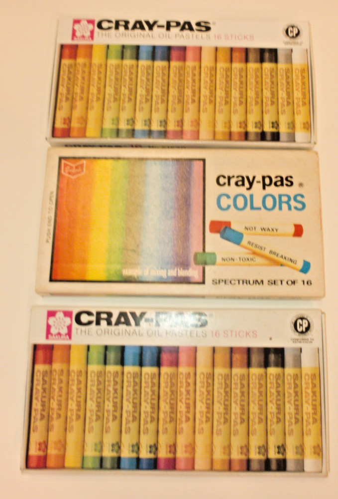 Vtg Cray-pass Colors Spectrum (3 boxes) Set Of 16 No. XKP-16 Oil Pastel Japan