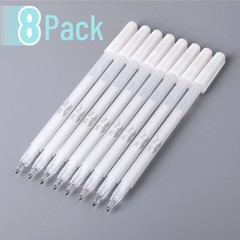 Mr. Pen- White Gel Pens for Artists, 8 Pack, 0.8 1 Count (Pack of 8),