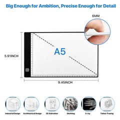 A5 LED Light Box for Tracing and Drawing – Ultra-Thin Adjustable Light Table