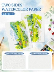 Watercolor Paper Block 8.5×11 30 Sheets Cold Press 230GSM
