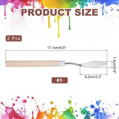 2Pcs Palette Knife Pointed Head, 17.1cm/6.8inch Long Palette Knives