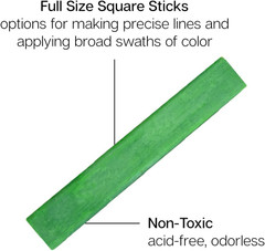 KINGART Pastels Studio Colored Square Chalk 24 Piece, (175-24)