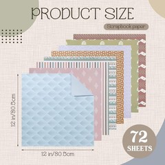 72 Sheets 12×12 Floral Scrapbook Paper Double Sided Boho Earth Tone Crafts