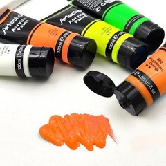 Glow in the Dark Paint, Neon Orange Paint (120ml / 4.05oz) Tubes, Art Craft